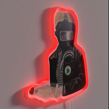 Charger l&#39;image dans la galerie, Vibrant petrol bomber design with colorful RGB lighting effects indoors.