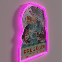 Charger l&#39;image dans la galerie, Electric Pflueger Fishing Brand Logo Neon Sign Illumination Design.