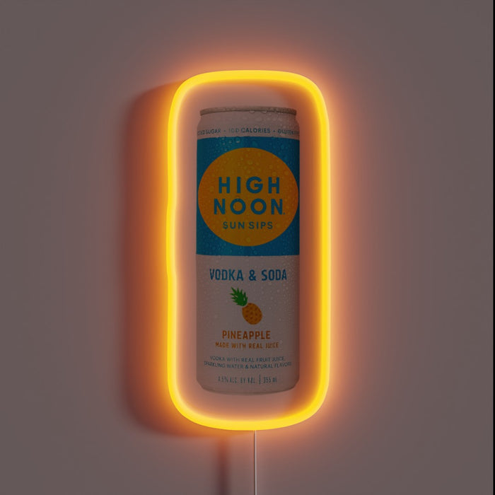 High Noon pineapple can neon sign — crisp, bright, and summer-ready.
