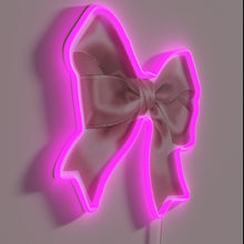 Charger l&#39;image dans la galerie, Pink Bow Accent Wall Decoration with Color-Changing Neon Lights