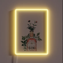 Charger l&#39;image dans la galerie, Vibrant pink neon sign illuminates space with gin-inspired artwork style