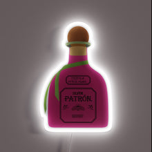 Charger l&#39;image dans la galerie, Eye-catching pink neon sign featuring a patron bottle in vibrant colors.