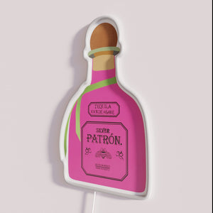 Neon pink Patron bottle RGB LED bar sign decoration