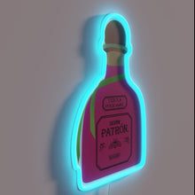 Charger l&#39;image dans la galerie, Vibrant pink patron bottle neon sign for modern bar decor.