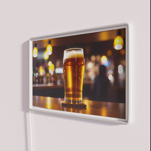 Neon Beer Sign with Vibrant RGB Colors Illuminating Bar Decorations