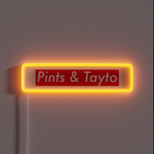 Charger l&#39;image dans la galerie, Vibrant pints and tattoo logo illuminated RGB neon bar decoration.