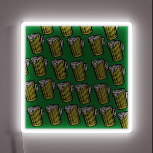 Neon Beer Sign with RGB Lighting Effect and Pitcher Design