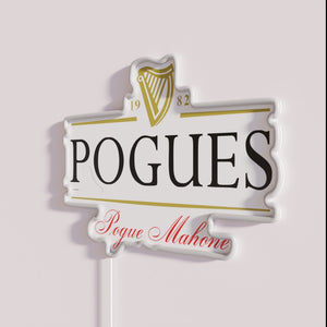 Retro Irish band inspired Pogues 1982 Pogue Mahone neon sign