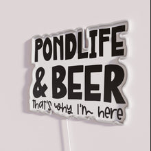 Charger l&#39;image dans la galerie, Vibrant neon sign with pond life and beer design