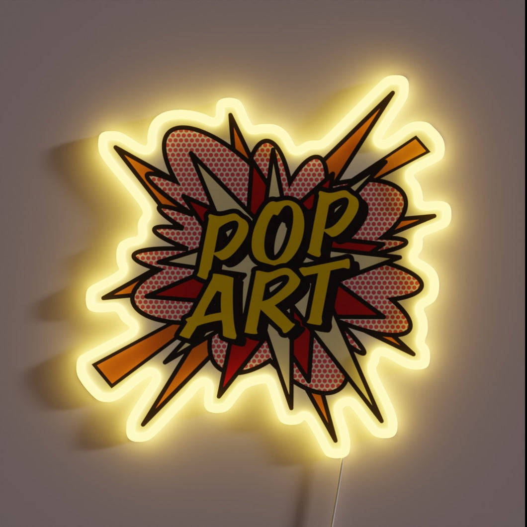 This bold neon sign explodes with comic book flair—perfect for any space that celebrates **pop art**, color, and creative energy.