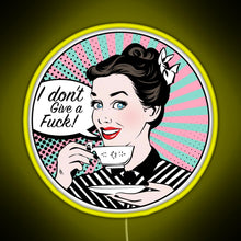 Charger l&#39;image dans la galerie, Pop Art retro woman IDGAF feminist Sticker RGB neon sign yellow