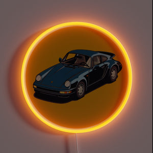 Rev up your garage with vibrant neon Porsche 911 lighting.