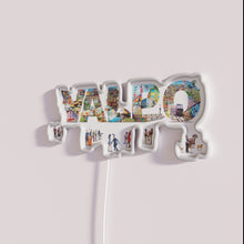 Charger l&#39;image dans la galerie, Colorful Neon Sign Featuring Iconic Valparaíso Landmark Map Illustration Design