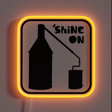 Charger l&#39;image dans la galerie, Vintage-inspired neon sign featuring Pot Still Moonshine logo in RGB.