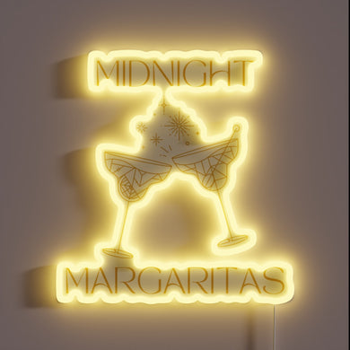 Enchanting glow of neon magic in a mystical midnight margarita scene.
