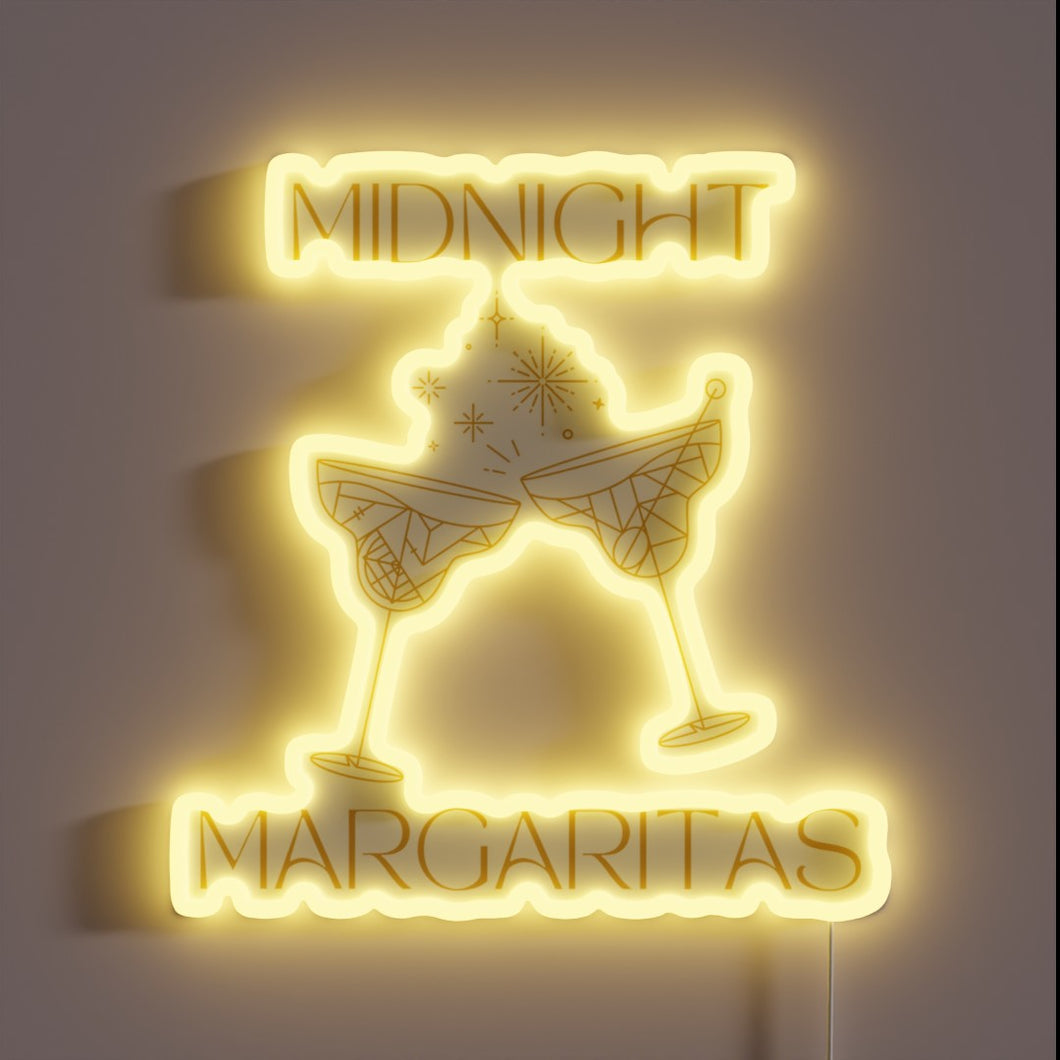 Enchanting glow of neon magic in a mystical midnight margarita scene.