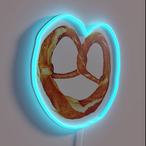 Brighten up your space with colorful pretzel neon lighting accent.