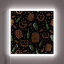 Charger l&#39;image dans la galerie, Oktoberfest Celebration Illuminated Sign Featuring Pretzels and Beer Design.