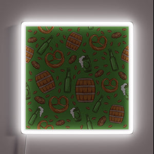 Vibrant Oktoberfest Celebration Sign with Spearmint & Beer Themes Shimmering