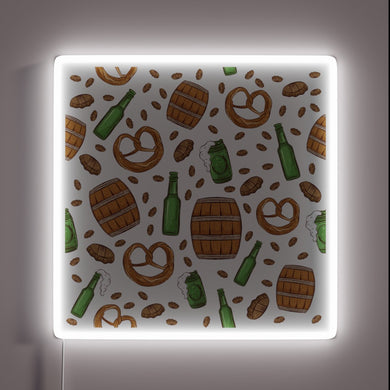 Classic Pretzels and Beer Oktoberfest Celebration Neon Sign Illumination Kit
