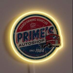 This neon sign brings a nostalgic twist with its **vintage garage** design, featuring