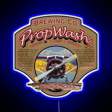 Charger l&#39;image dans la galerie, PropWash Brewing Co Radial Red DHC 2 Beaver Floatplane RGB neon sign blue