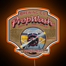 Charger l&#39;image dans la galerie, PropWash Brewing Co Radial Red DHC 2 Beaver Floatplane RGB neon sign orange