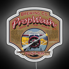 Charger l&#39;image dans la galerie, PropWash Brewing Co Radial Red DHC 2 Beaver Floatplane RGB neon sign white 