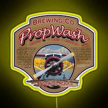 Charger l&#39;image dans la galerie, PropWash Brewing Co Radial Red DHC 2 Beaver Floatplane RGB neon sign yellow