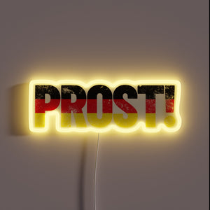 RGB Neon Sign featuring Germany's Oktoberfest flag colors and cheers.
