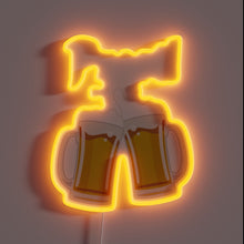 Charger l&#39;image dans la galerie, Vibrant RGB lights illuminate authentic Oktoberfest atmosphere and traditional German beers.