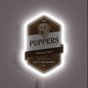 Brighten up your space with vibrant Puppers beer neon glow