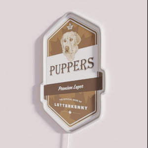 Neon Beer Bar Decor Puppers Customizable RGB Sign Artwork