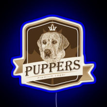 Charger l&#39;image dans la galerie, Puppers Officially Wayne s favourite beer RGB neon sign blue