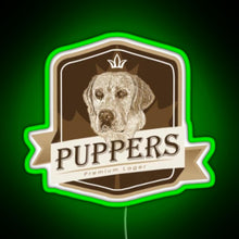 Charger l&#39;image dans la galerie, Puppers Officially Wayne s favourite beer RGB neon sign green