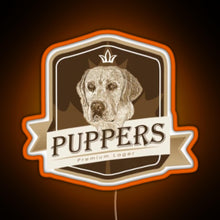 Charger l&#39;image dans la galerie, Puppers Officially Wayne s favourite beer RGB neon sign orange
