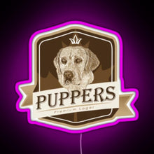 Charger l&#39;image dans la galerie, Puppers Officially Wayne s favourite beer RGB neon sign  pink