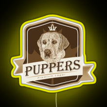 Charger l&#39;image dans la galerie, Puppers Officially Wayne s favourite beer RGB neon sign yellow