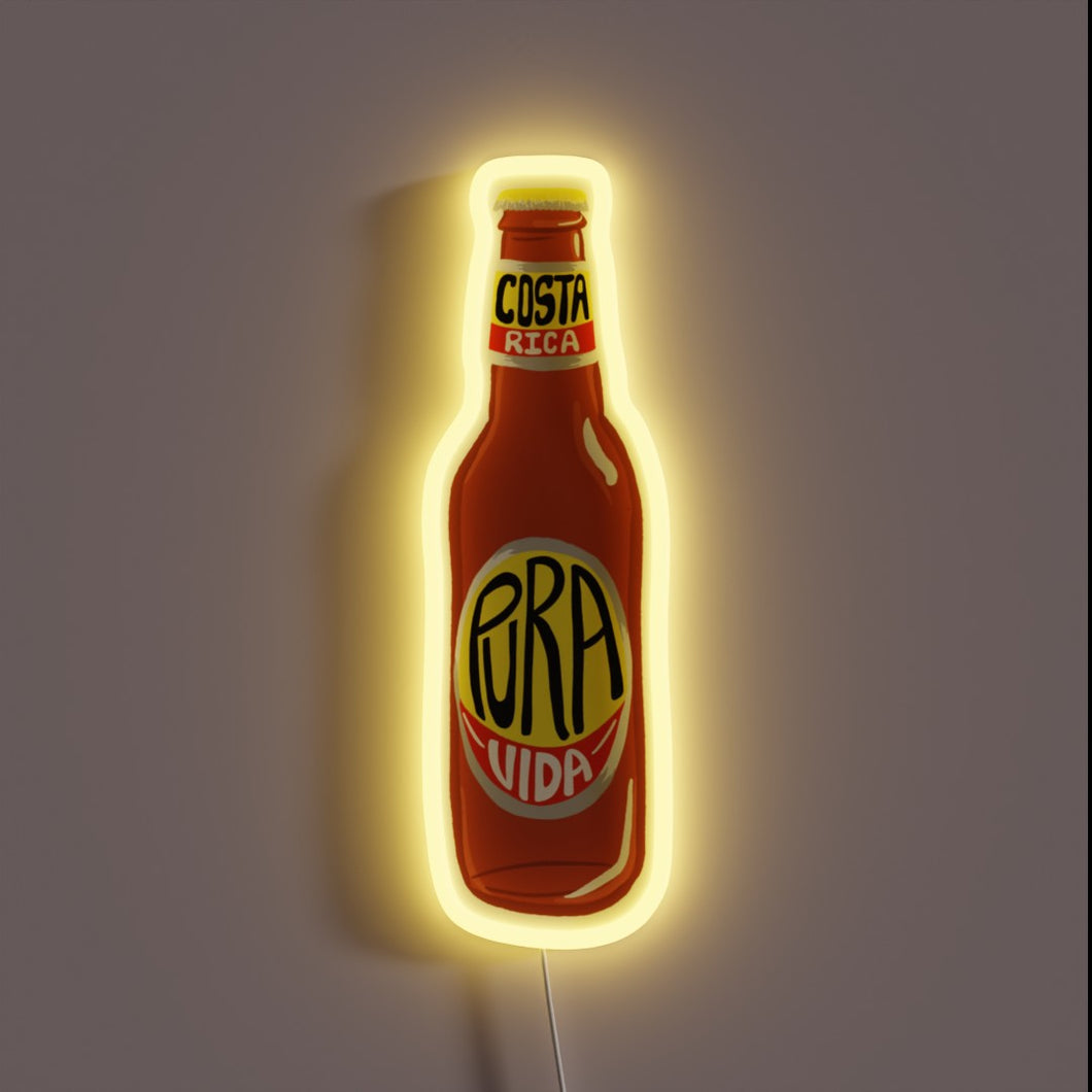 Vibrant RGB neon sign for Pura Vida Beer enthusiasts everywhere