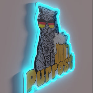 Add vibrant October festival fun with glowing beer sign decor.