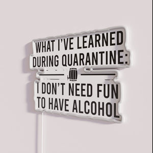 Vibrant Neon Quarantine Party Fun Decorative Signs in RGB Color