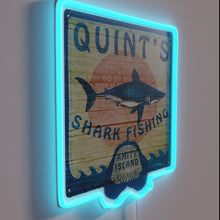 Charger l&#39;image dans la galerie, Quint&#39;s Shark Fishing RGB Neon Sign, Jaws-Inspired Retro Decor Accent
