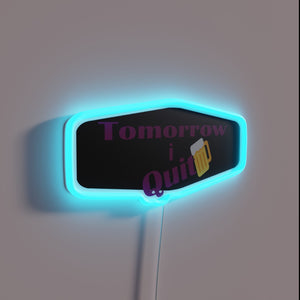 Motivational Quit Drinking Neon Sign in Vibrant RGB Colorway Display