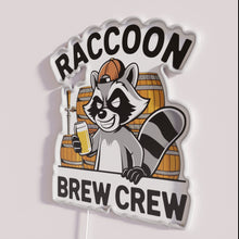 Charger l&#39;image dans la galerie, Neon bar decor, fun raccoon-themed RGB lighting for home bars.