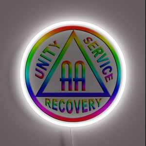 Vibrant RGB LED Neon Sign with AA Symbol Rainbow Display