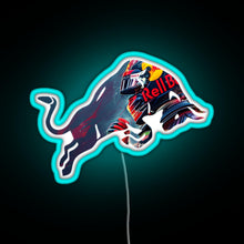 Charger l&#39;image dans la galerie, Red Bull Racing Verstappen Design RGB neon sign lightblue 