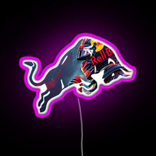 Charger l&#39;image dans la galerie, Red Bull Racing Verstappen Design RGB neon sign  pink