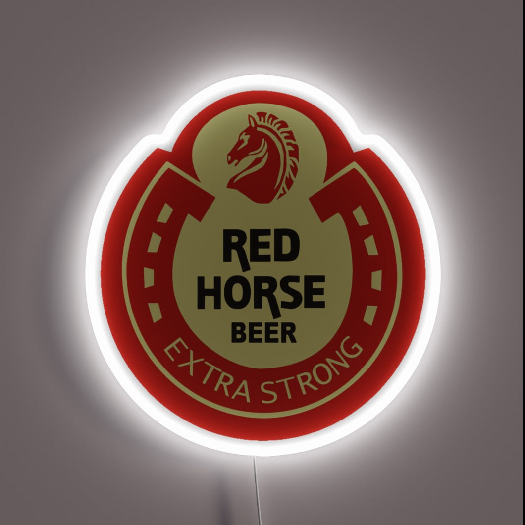 RGB Neon Sign with Iconic Red Horse Beer Branding Logo