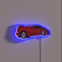Charger l&#39;image dans la galerie, Vibrant red Lamborghini Diablo neon sign with colorful RGB lighting.