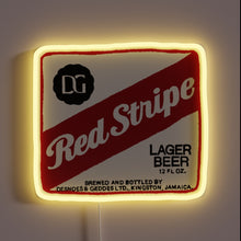 Charger l&#39;image dans la galerie, Neon red striped transparent sign with bold pop of color